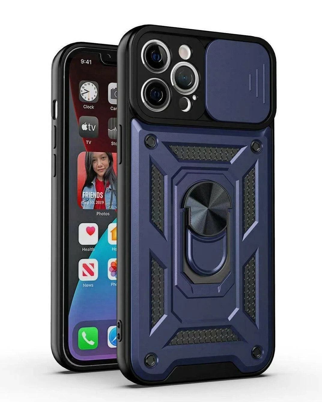 Shockproof Ring Stand Armor Case For iPhone