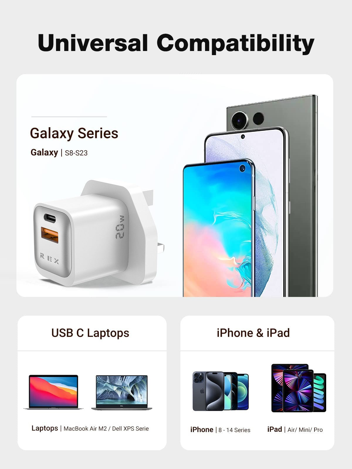 For iPhone 17 16 Pro Max Samsung Fast Charging 20W USB-C PD Plug Charger Cable