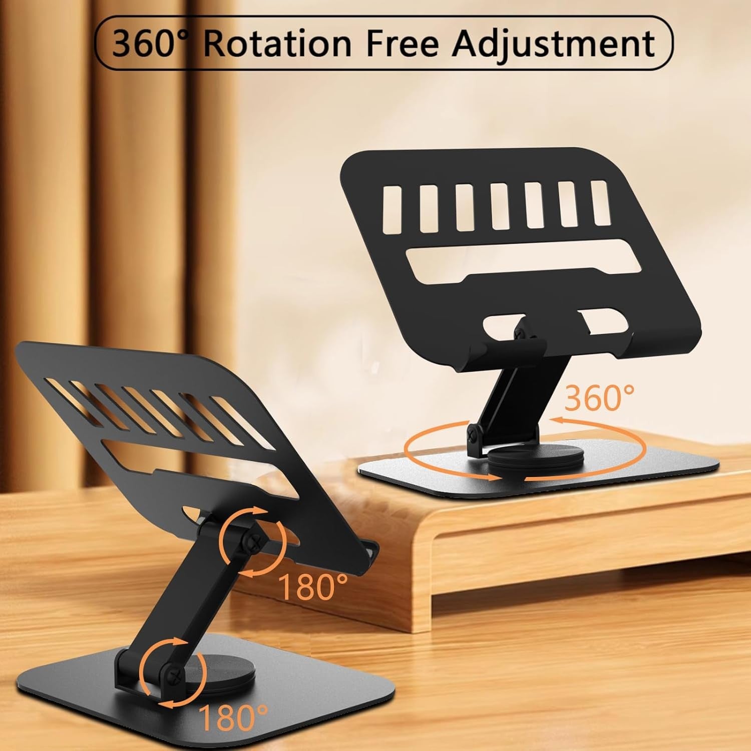 Larger Metal Tablet Stand, Adjustable 360° Rotation Tablet Holder Compatible
