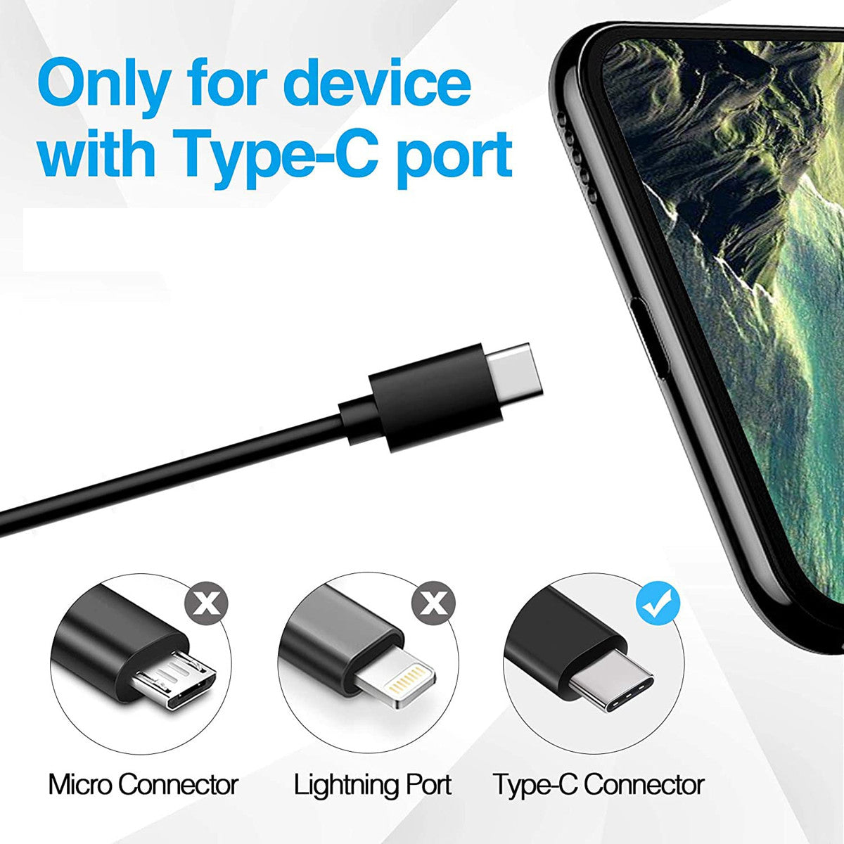 HeavyDuty USB to Type C Charging Cable Fast Phone Charger Long 25cm 1m 2m 3m UK