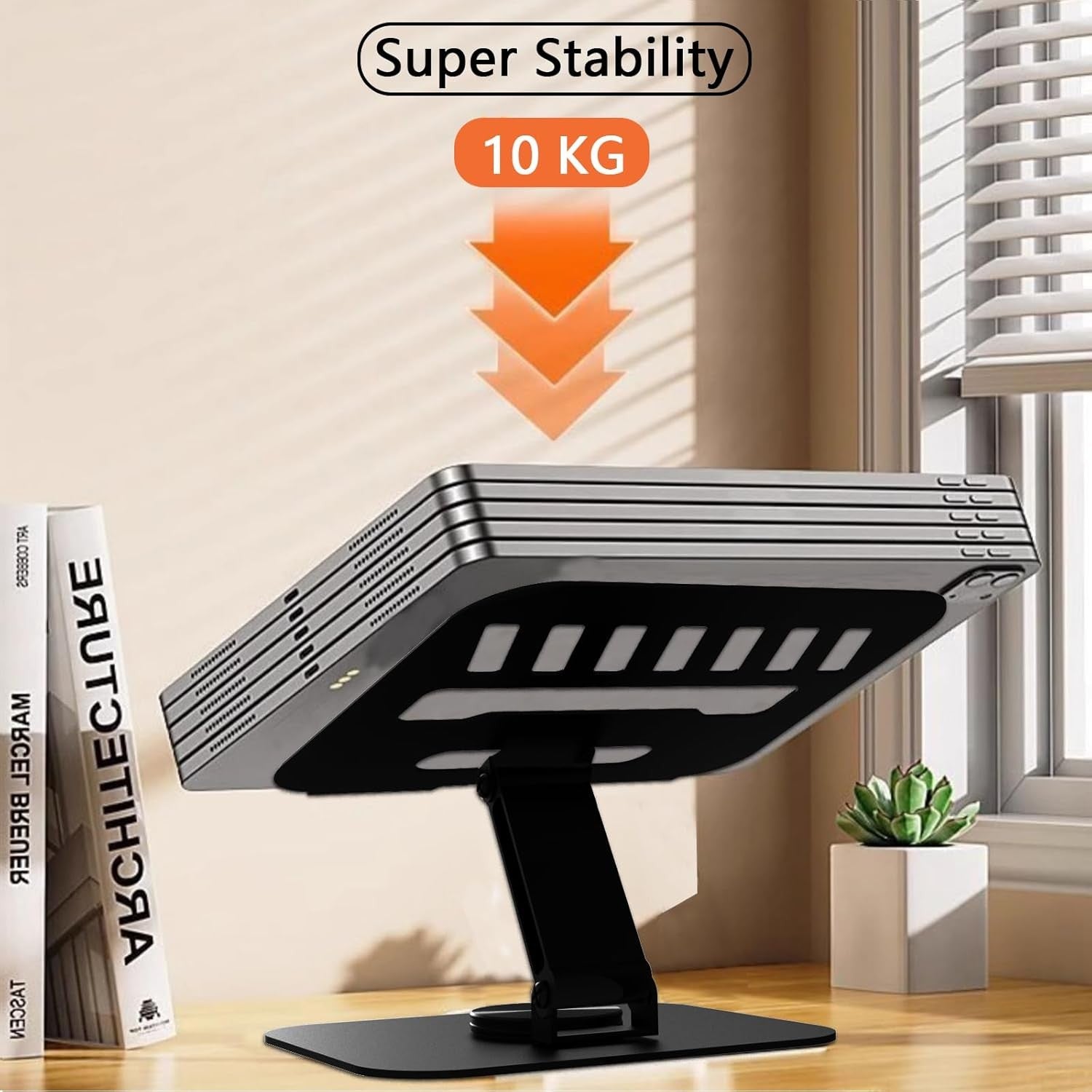 Larger Metal Tablet Stand, Adjustable 360° Rotation Tablet Holder Compatible