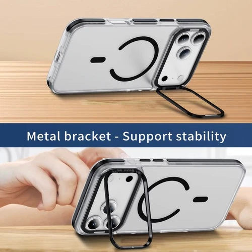 Case For Apple iPhone 17 16 15 Pro Max + Magnetic Clear Lens Stand Bumper Cover