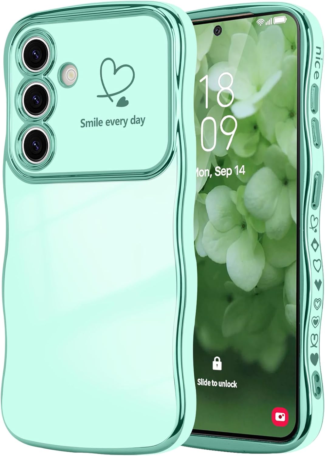 Samsung Galaxy S24 Case Cute Wave Frame Curly Shape Love Heart
