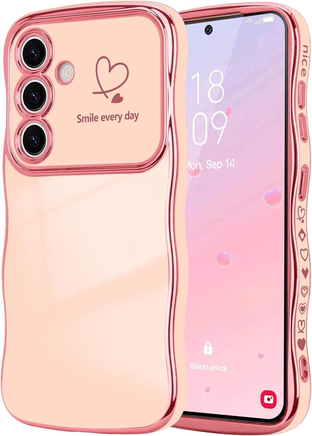Samsung Galaxy S24 Case Cute Wave Frame Curly Shape Love Heart