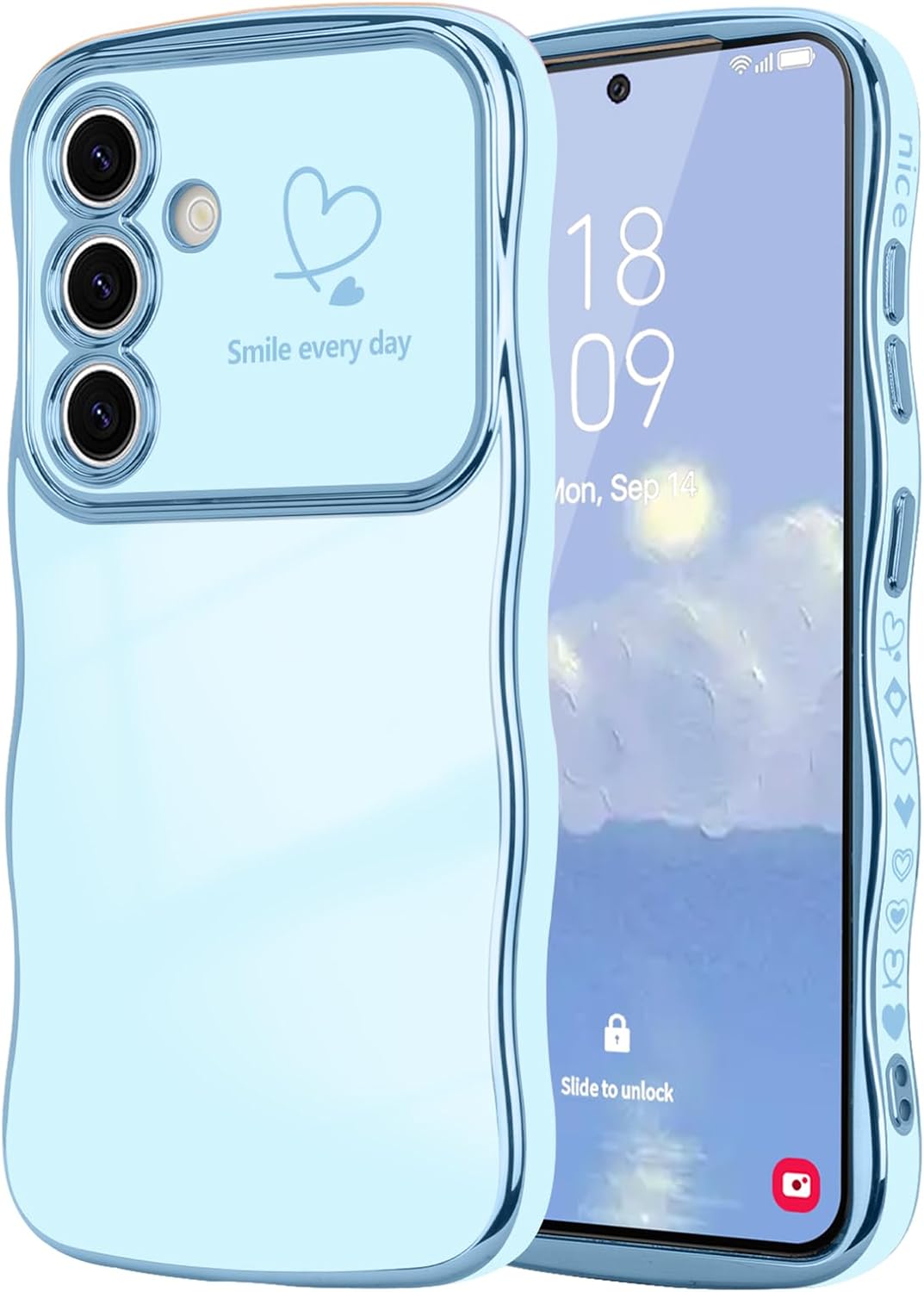 Samsung Galaxy S24 Case Cute Wave Frame Curly Shape Love Heart