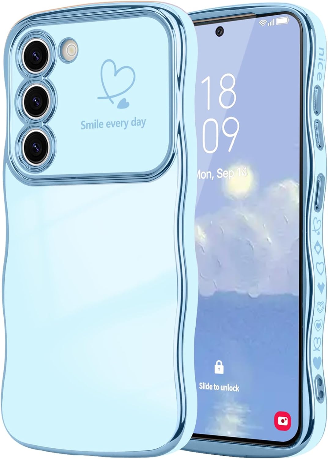 Samsung Galaxy S24 Case Cute Wave Frame Curly Shape Love Heart
