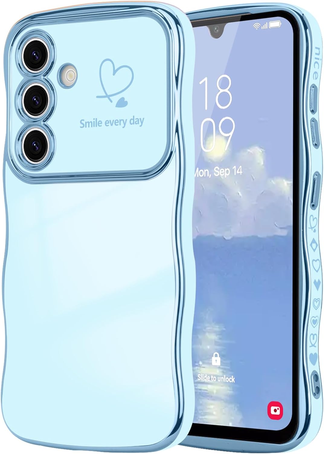 Samsung Galaxy S24 Case Cute Wave Frame Curly Shape Love Heart