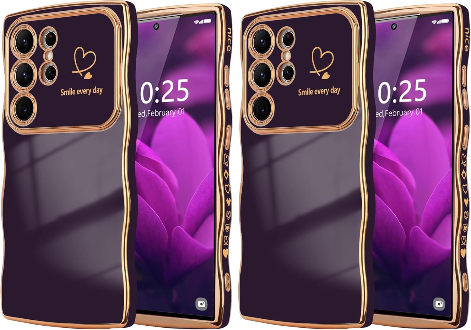 Samsung Galaxy S24 Case Cute Wave Frame Curly Shape Love Heart