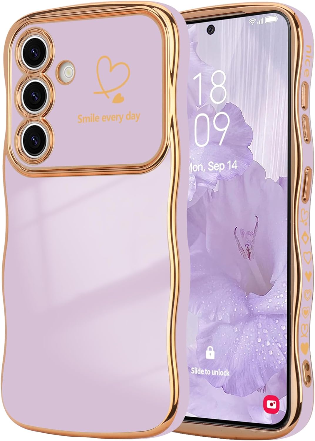 Samsung Galaxy S24 Case Cute Wave Frame Curly Shape Love Heart