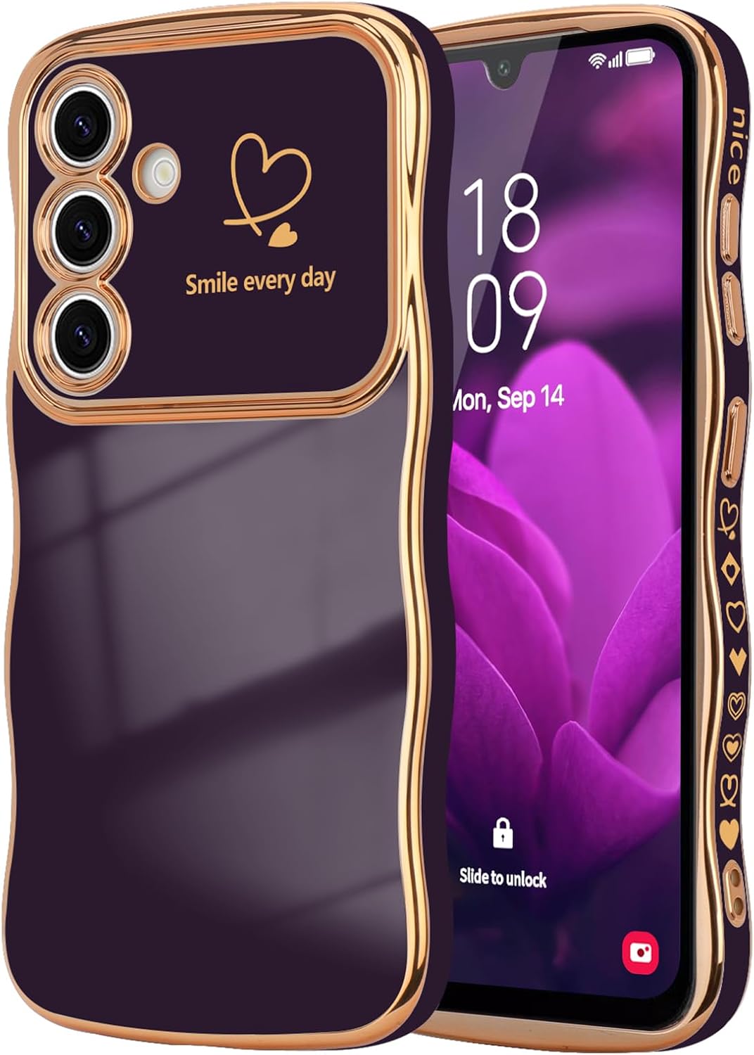 Samsung Galaxy S24 Case Cute Wave Frame Curly Shape Love Heart