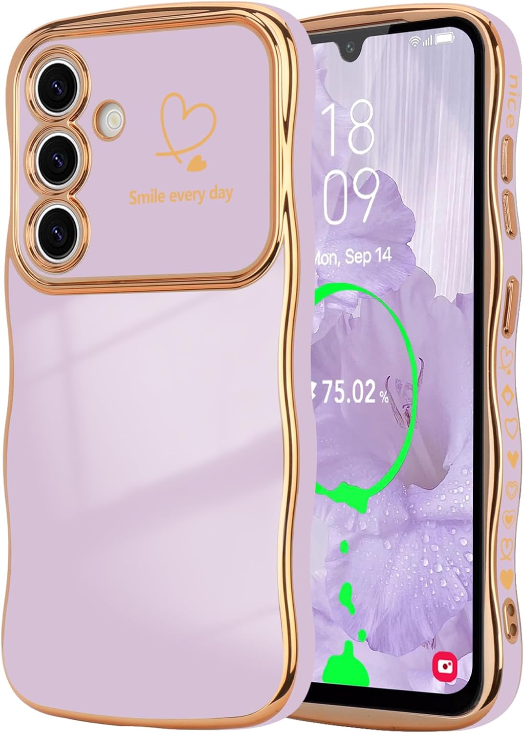 Samsung Galaxy S24 Case Cute Wave Frame Curly Shape Love Heart