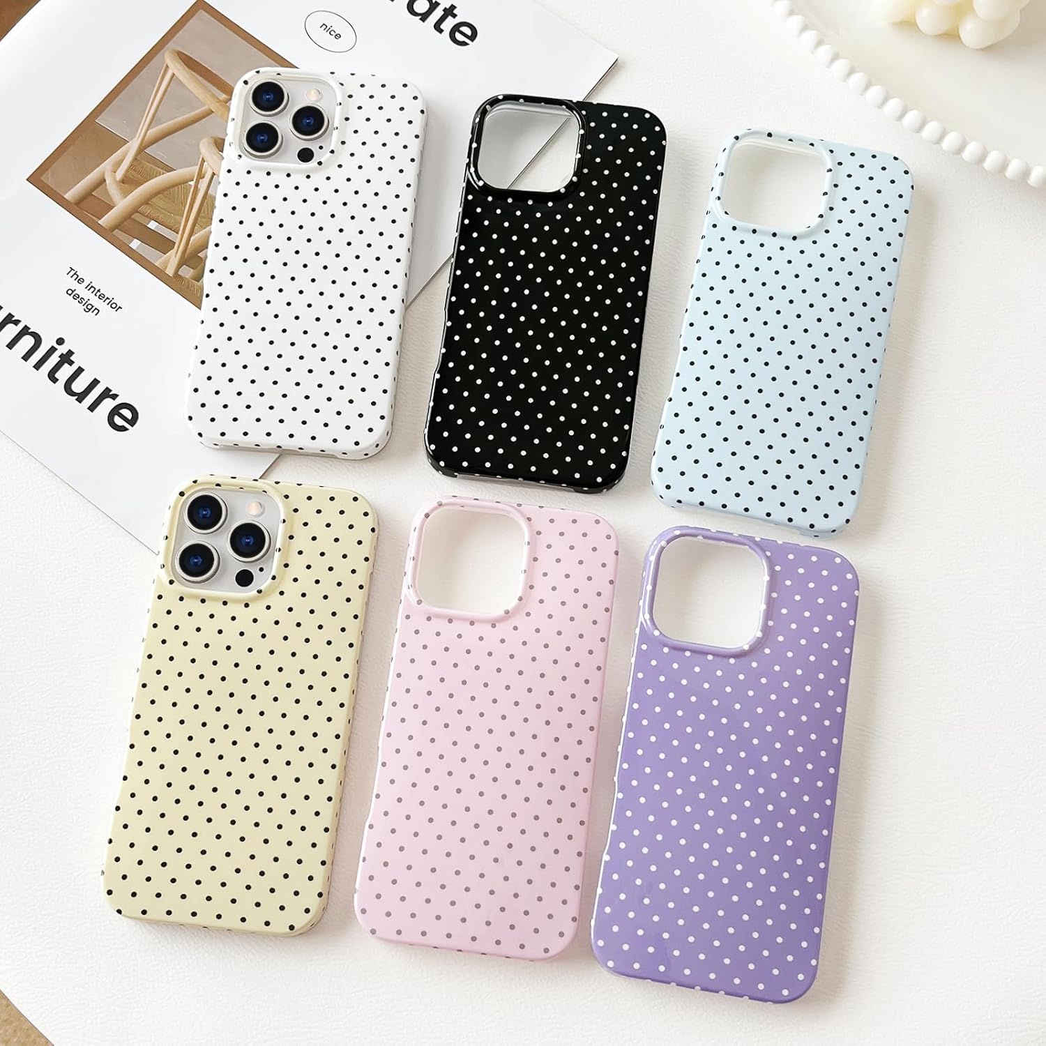 iPhone 17 Pro Max Cute Polka Dot Beautiful and Stylish Shockproof Protective Case