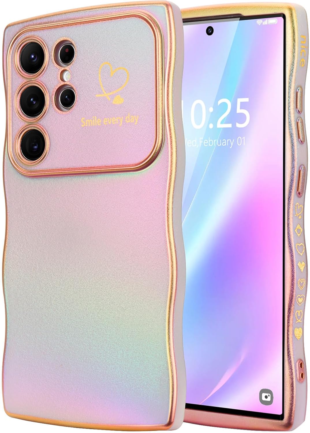 Samsung Galaxy S24 Case Cute Wave Frame Curly Shape Love Heart