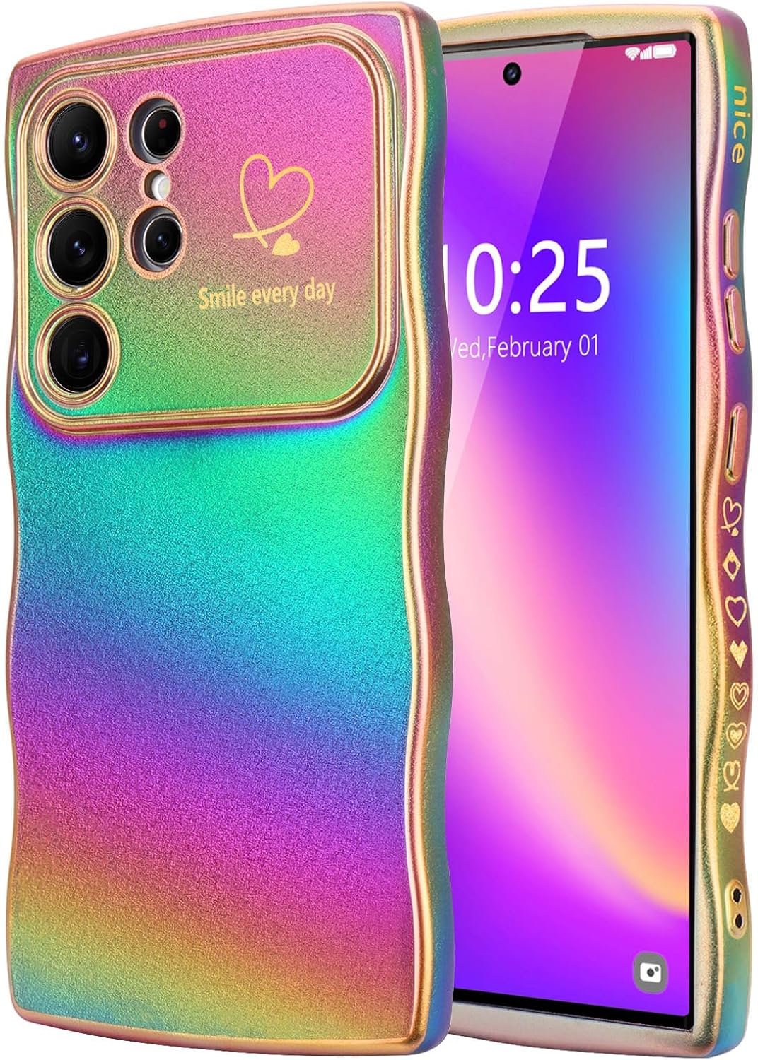 Samsung Galaxy S24 Case Cute Wave Frame Curly Shape Love Heart