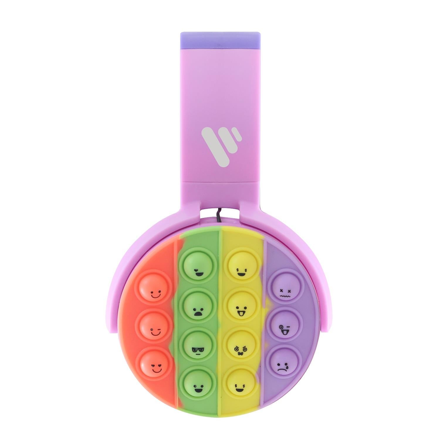 Vybe Kids Wireless Headphones with Push-Pop Fidget Stress Buster Blue or Purple