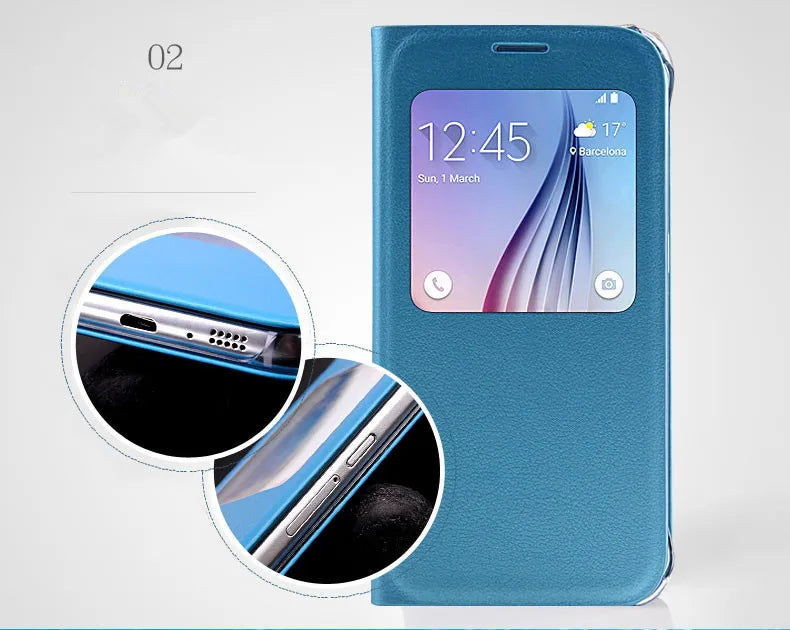 YKSPACE View Window Fashion Luxury Flip PU Leather Case Cover For Samsung Galaxy S6 S7 Edge S8 S9 Plus S8+ S9+ Cases