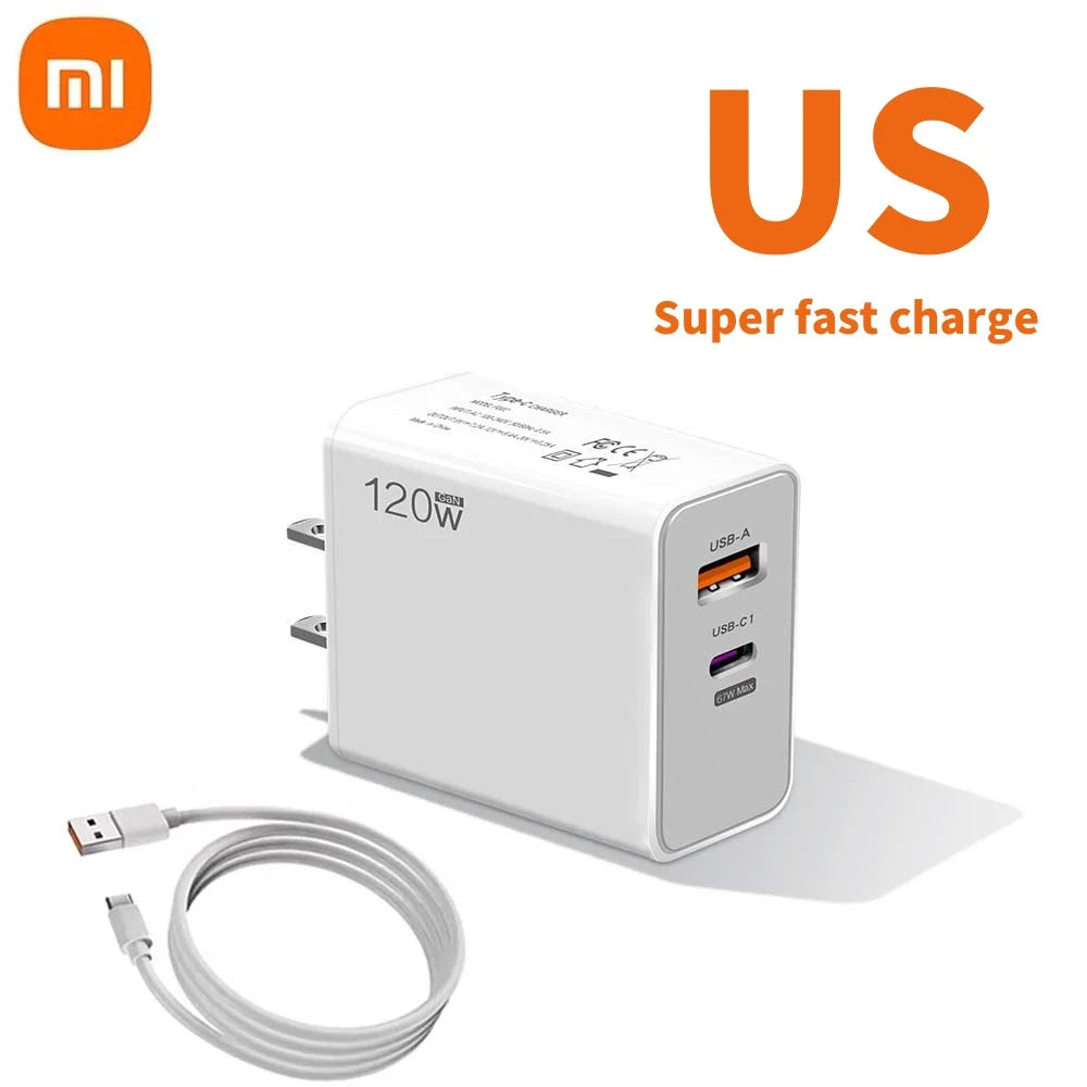 Xiaomi 120W Original Charger Turbo Fast EU US UK Wall Hypercharge Adapter Usb 6A Type C Cable For Xiaomi 13 12 11 Ultra Redmi