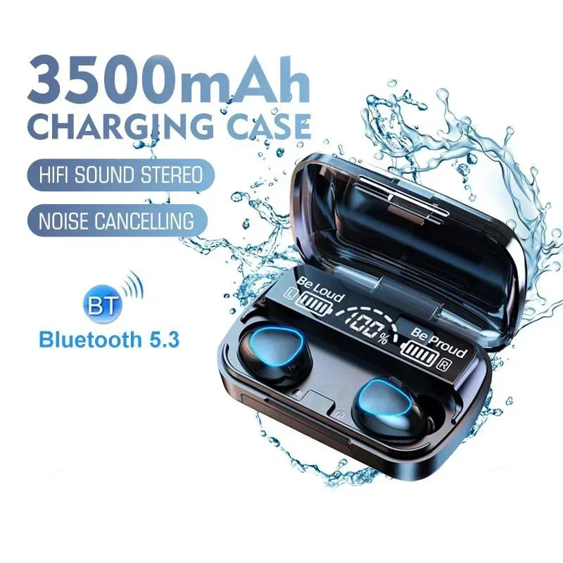 M10 Bluetooth Earphones Hand free LED Display Headphones  Waterproof Gaming Headset