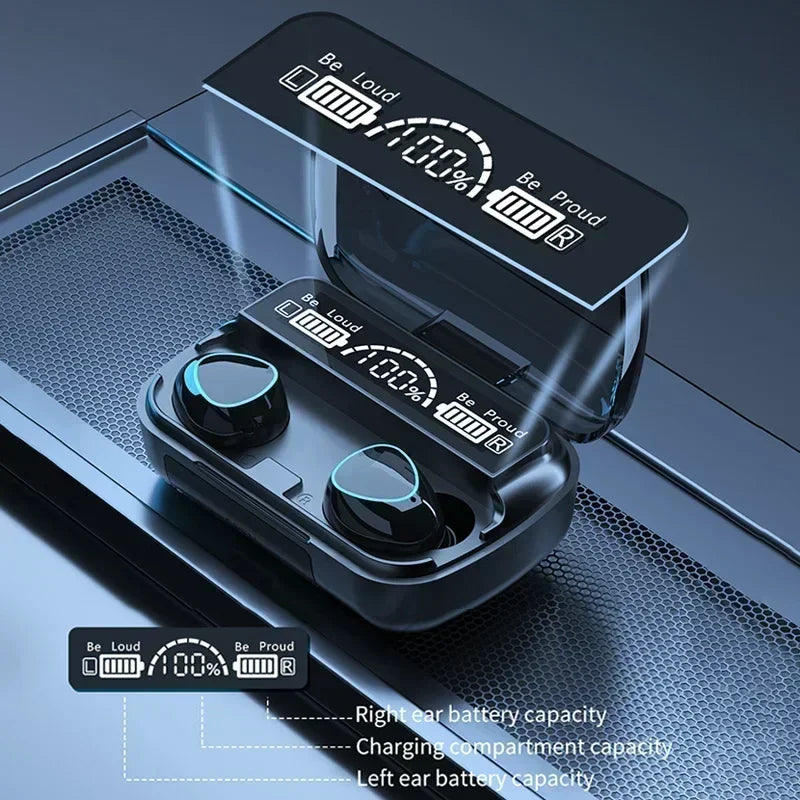 M10 Bluetooth Earphones Hand free LED Display Headphones  Waterproof Gaming Headset