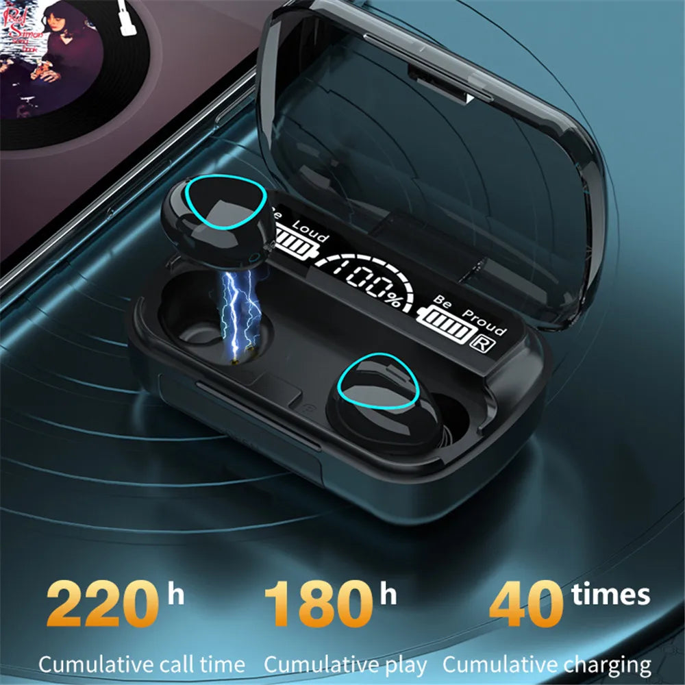 Bluetooth 5.1 Headphones TWS Wireless Earphone Sport Noise Cancelling Headsets Touch Control 3500mAH Earbuds for iPhone Xiaomi