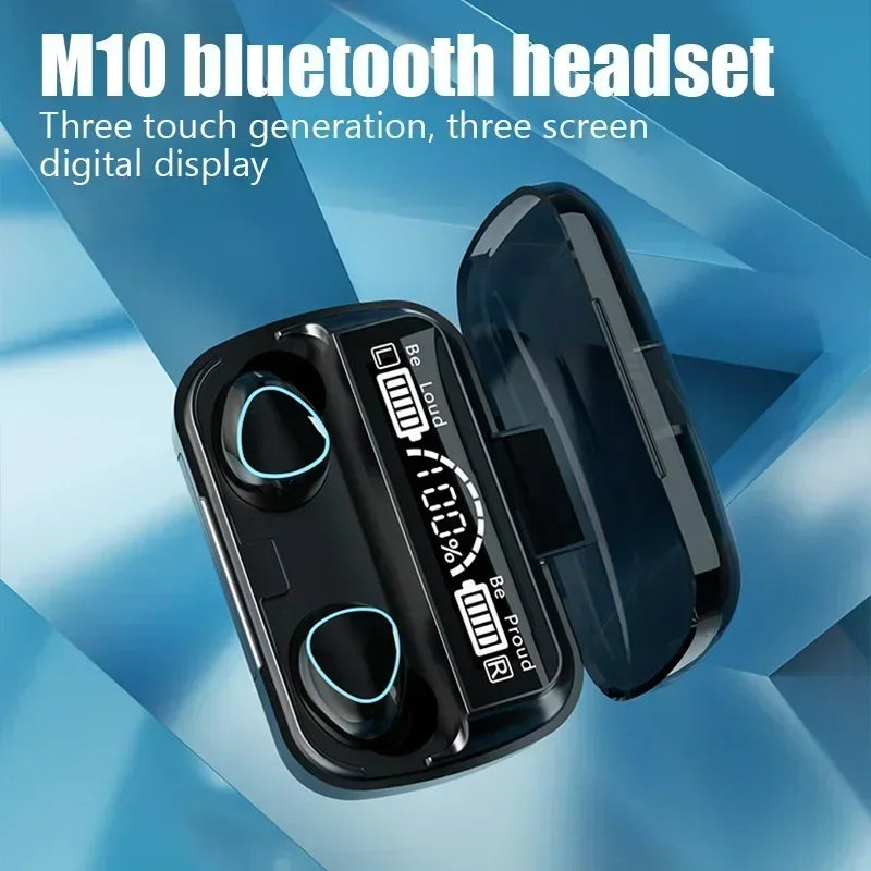 M10 Bluetooth Earphones Hand free LED Display Headphones  Waterproof Gaming Headset