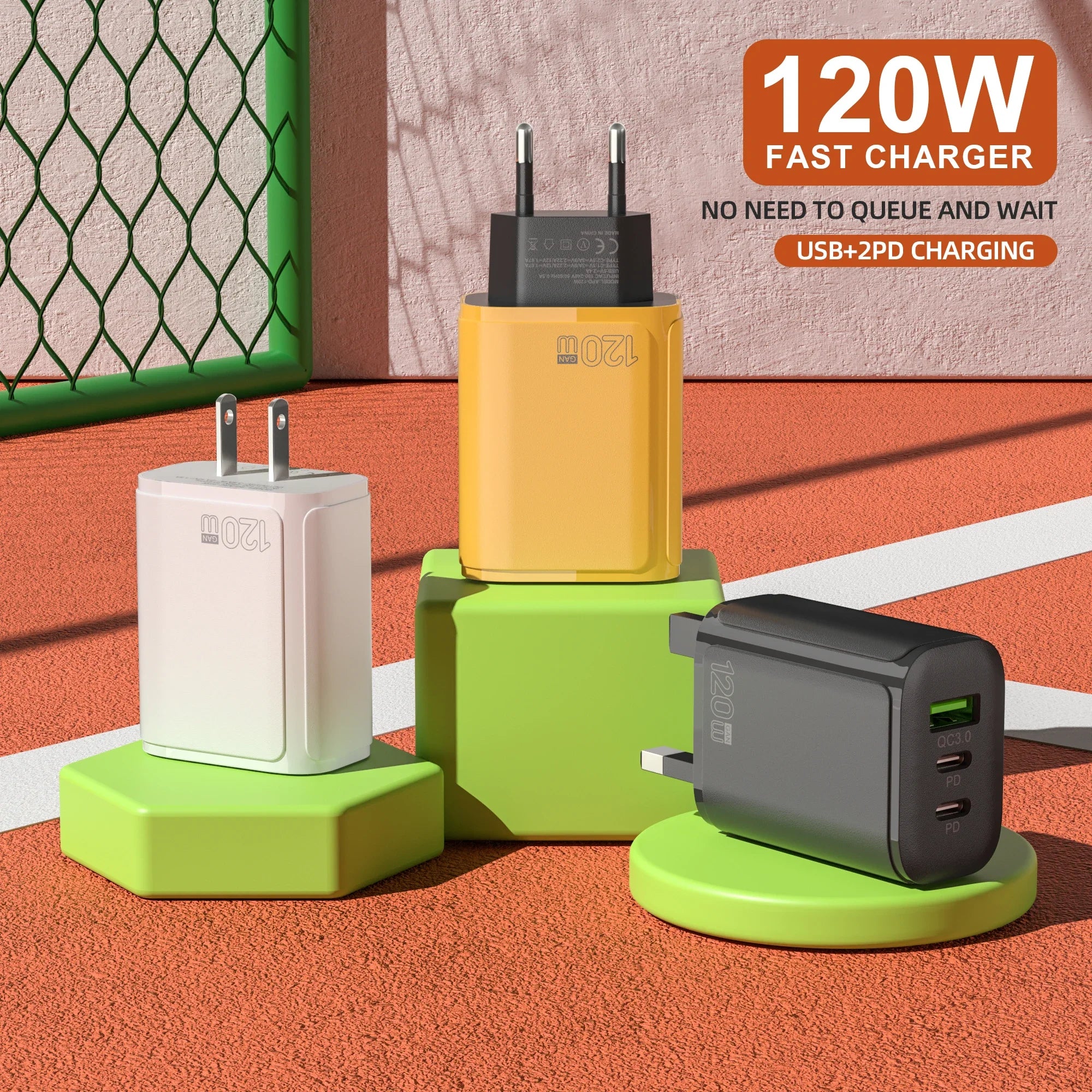 Xiaomi 120W Ultra Fast Charging Dual PD Quick Mobile Phone Charger 3 Ports QC3.0 USB Type C GaN Charger EU/US/UK Wall Adapter