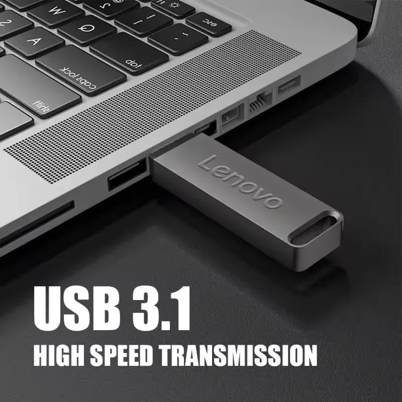 Lenovo USB 3.1 portable hard drive 2TB 1TB flash drive 512GB USB high-speed metal flash drive, suitable for PC