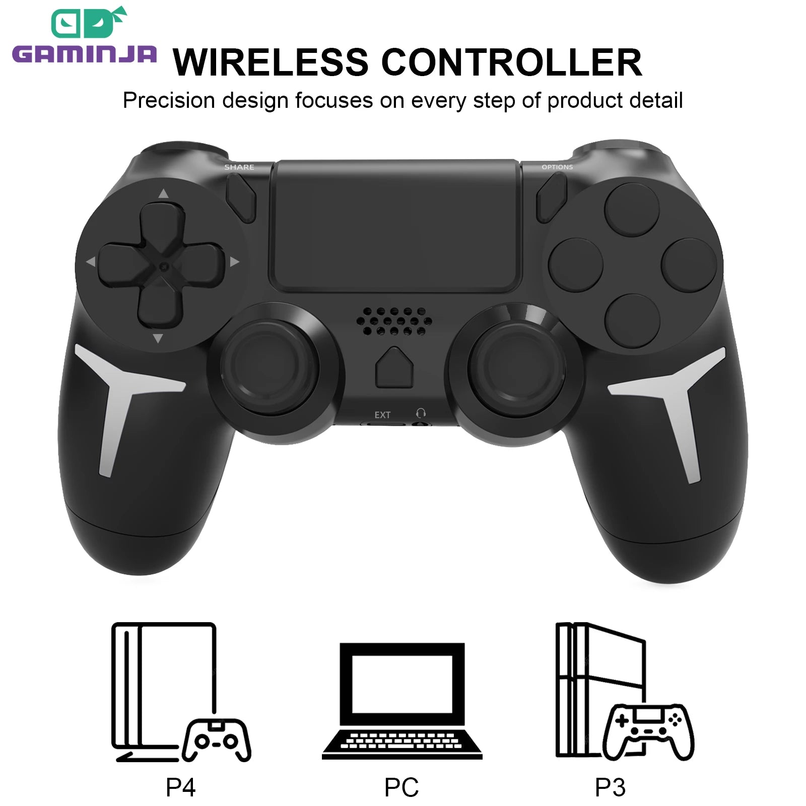Wireless Controller Bluetooth Gamepad 6-axis Gyroscope Dual Vibration With touch pad Wireless Gamepad Bluetooth Controller For PS4 PS3 Console Computer PC