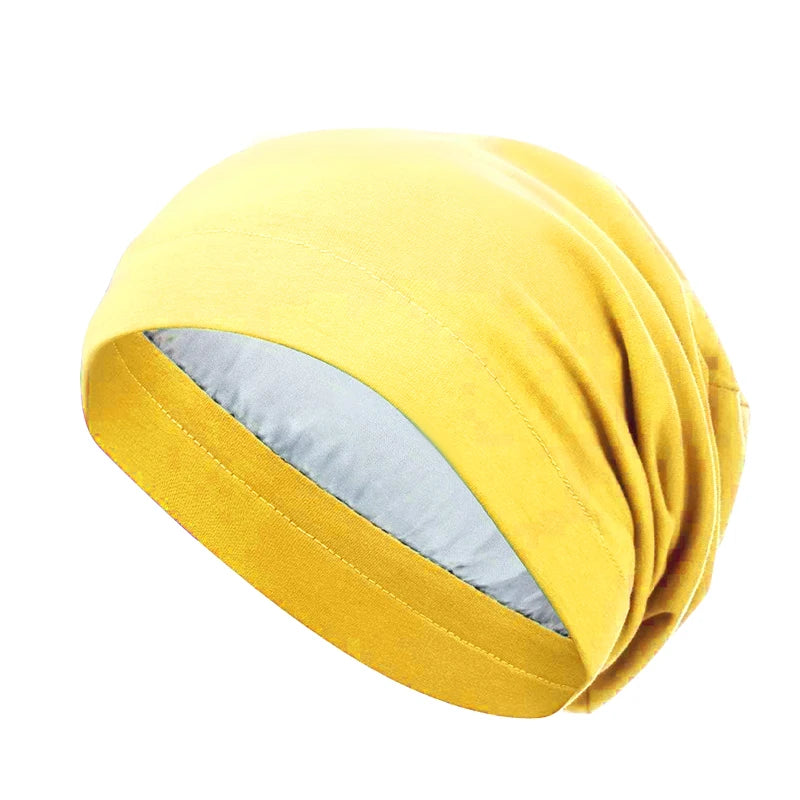 Women Soft Satin Lining Muslim Turban Hat Sleep Cap  Arab India Caps