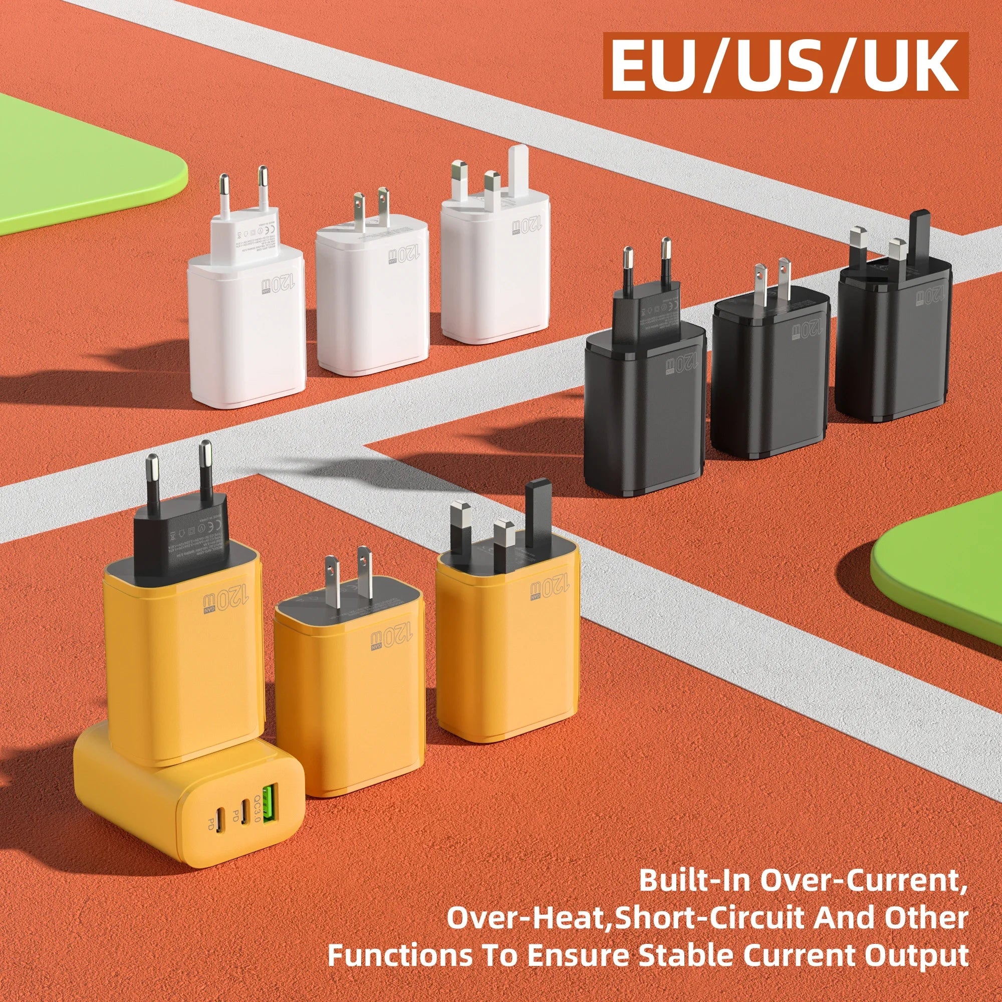 Xiaomi 120W Ultra Fast Charging Dual PD Quick Mobile Phone Charger 3 Ports QC3.0 USB Type C GaN Charger EU/US/UK Wall Adapter