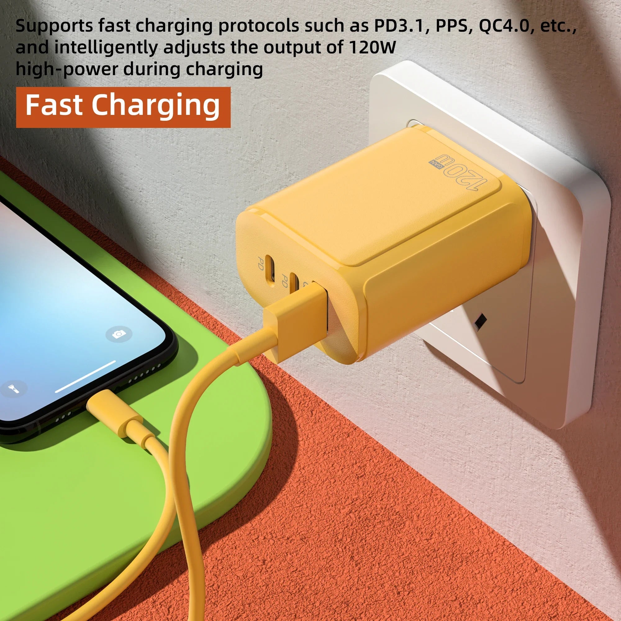 Xiaomi 120W Ultra Fast Charging Dual PD Quick Mobile Phone Charger 3 Ports QC3.0 USB Type C GaN Charger EU/US/UK Wall Adapter