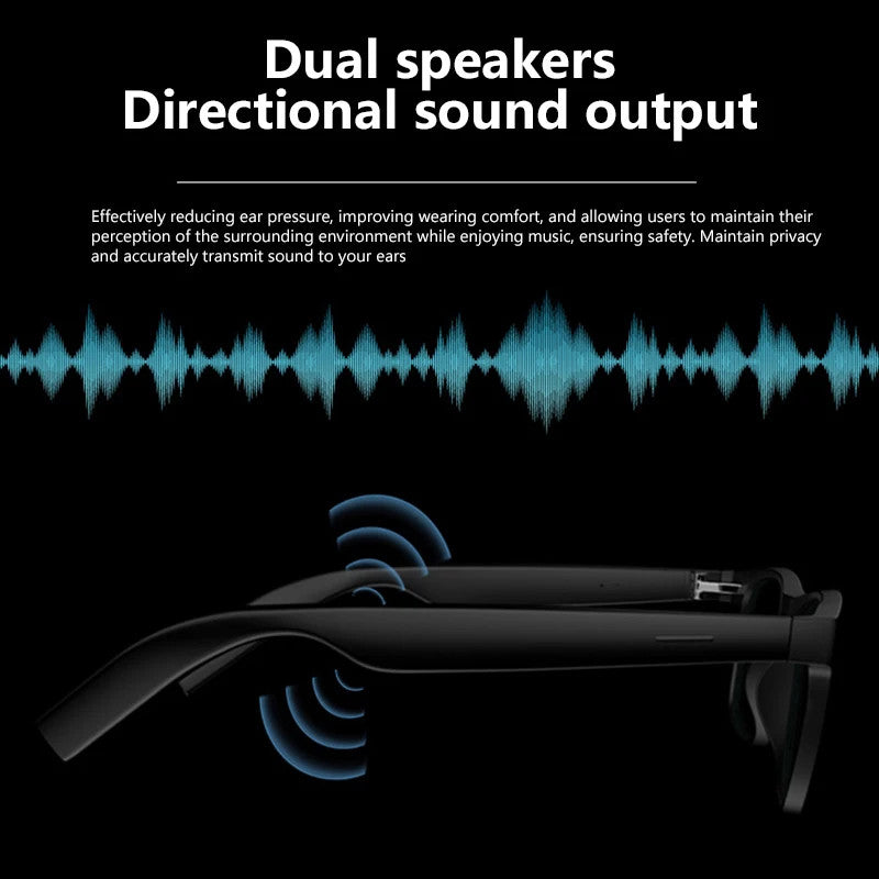 AI Glasses Smart Voice Video Photo Recording Bluetooth Black Translate