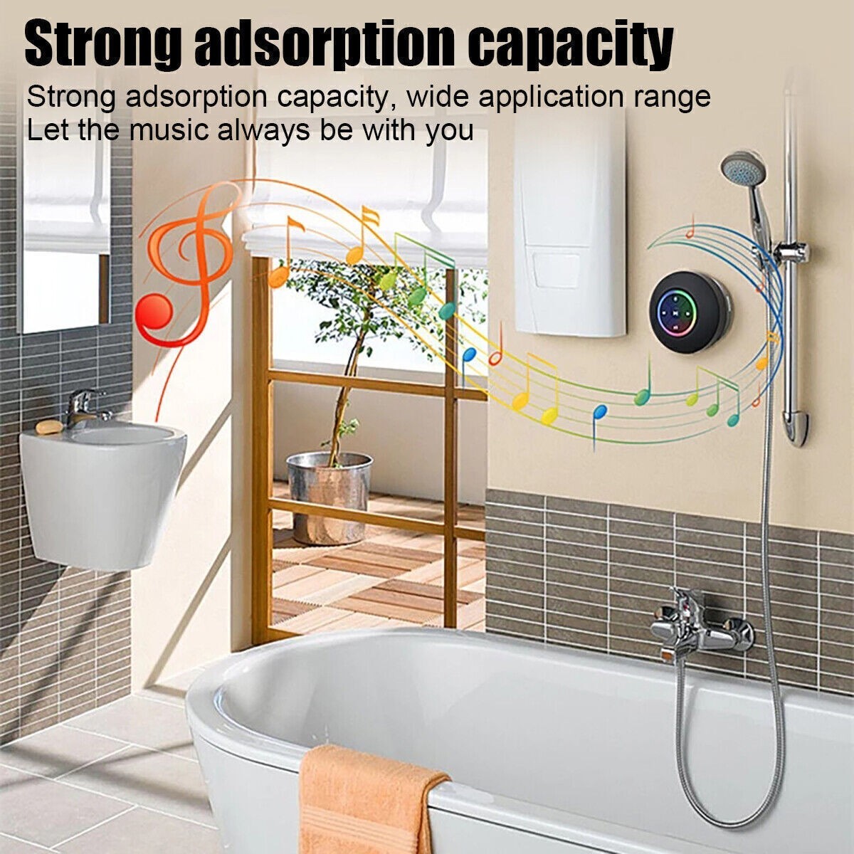 Mini Portable Wireless Bluetooth Speaker for Shower Bathroom Waterproof Suction