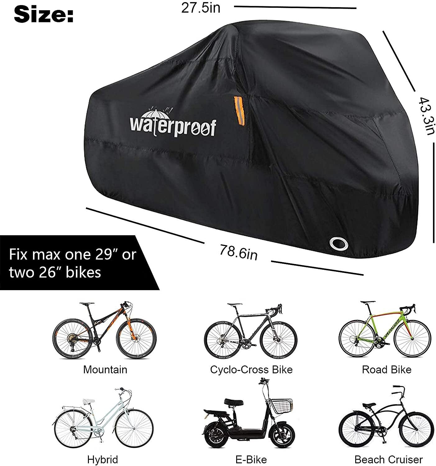 Waterproof Mountain Bike Bicycle Cover Heavy Duty Outdoor Protector 1/2Bikes