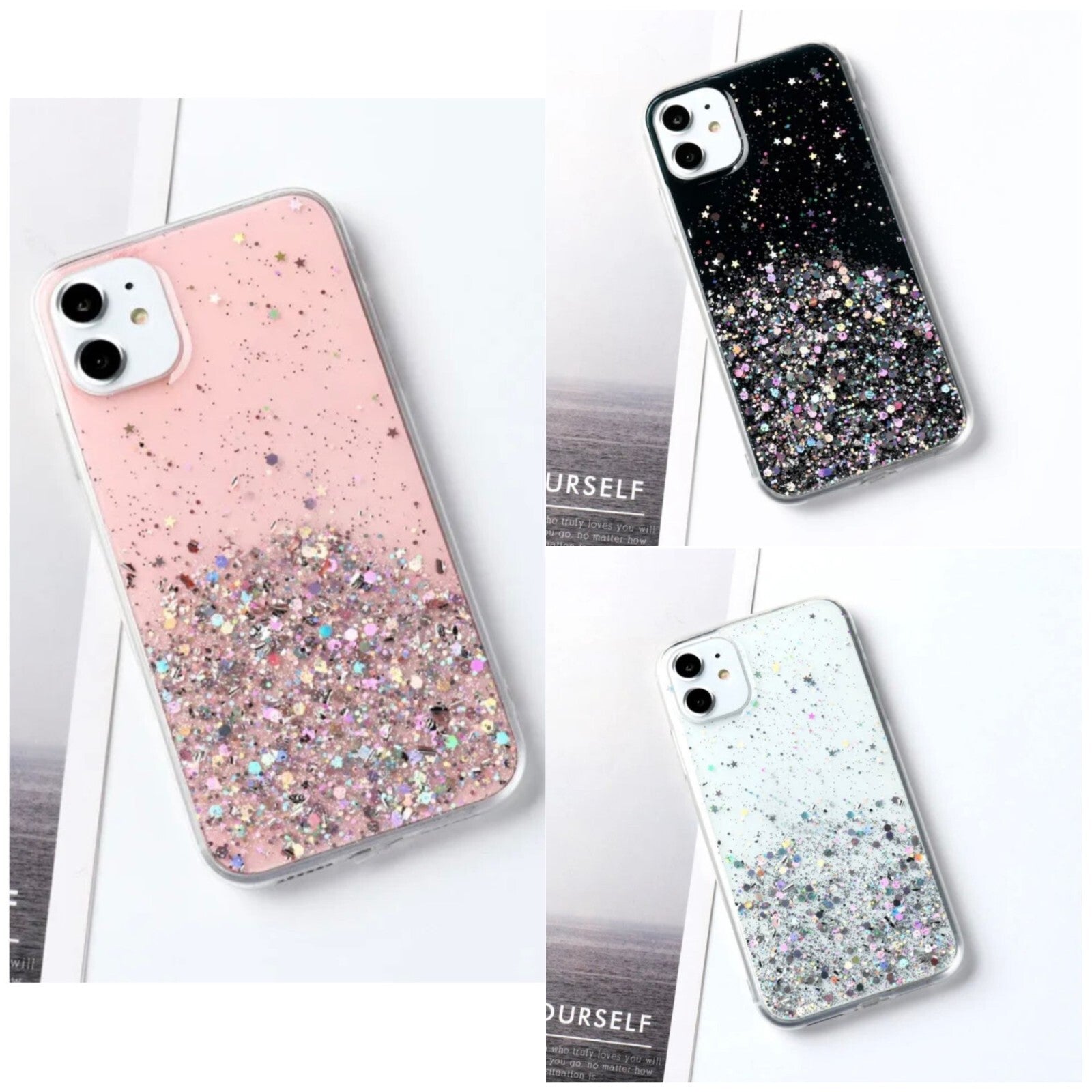 Glitter Case for iPhone 16 15 14 Pro Max 13 12 11 Plus 7 8 SE XR XS
