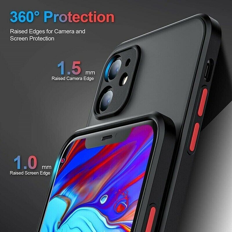 Case for iPhone 14 Matte Shockproof Phone Cover Black
