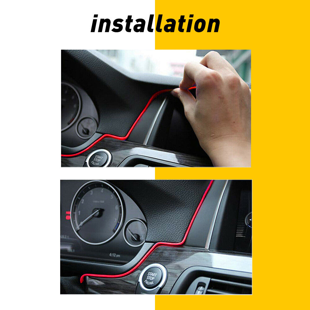 5m Red LED Car Interior Decorative Atmosphere Wire Strip Light Accessories US