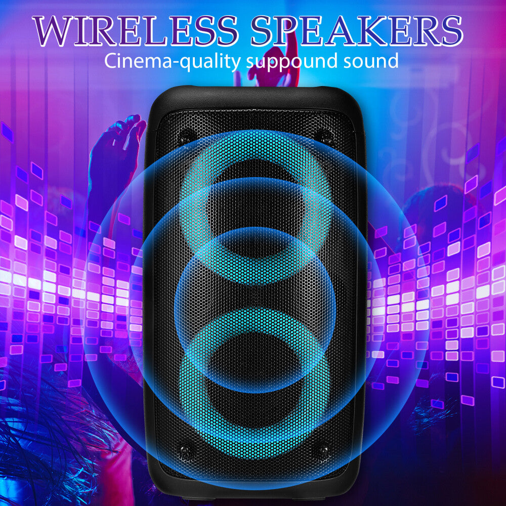 3000W Portable Bluetooth Speaker Sub woofer Heavy Bass Sound System Party & Mic