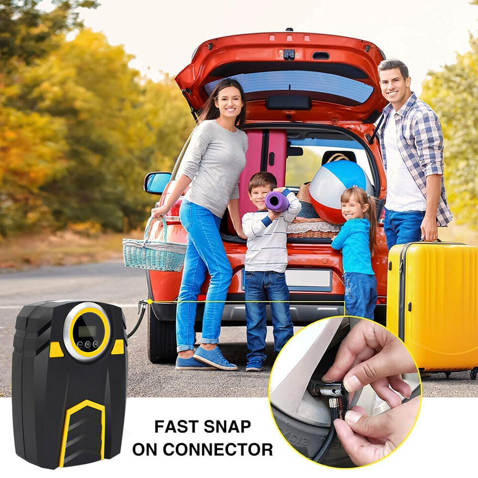UK Car Tyre Inflator Pump Digital Portable Tyre Air Compressor Pump 12V Electric