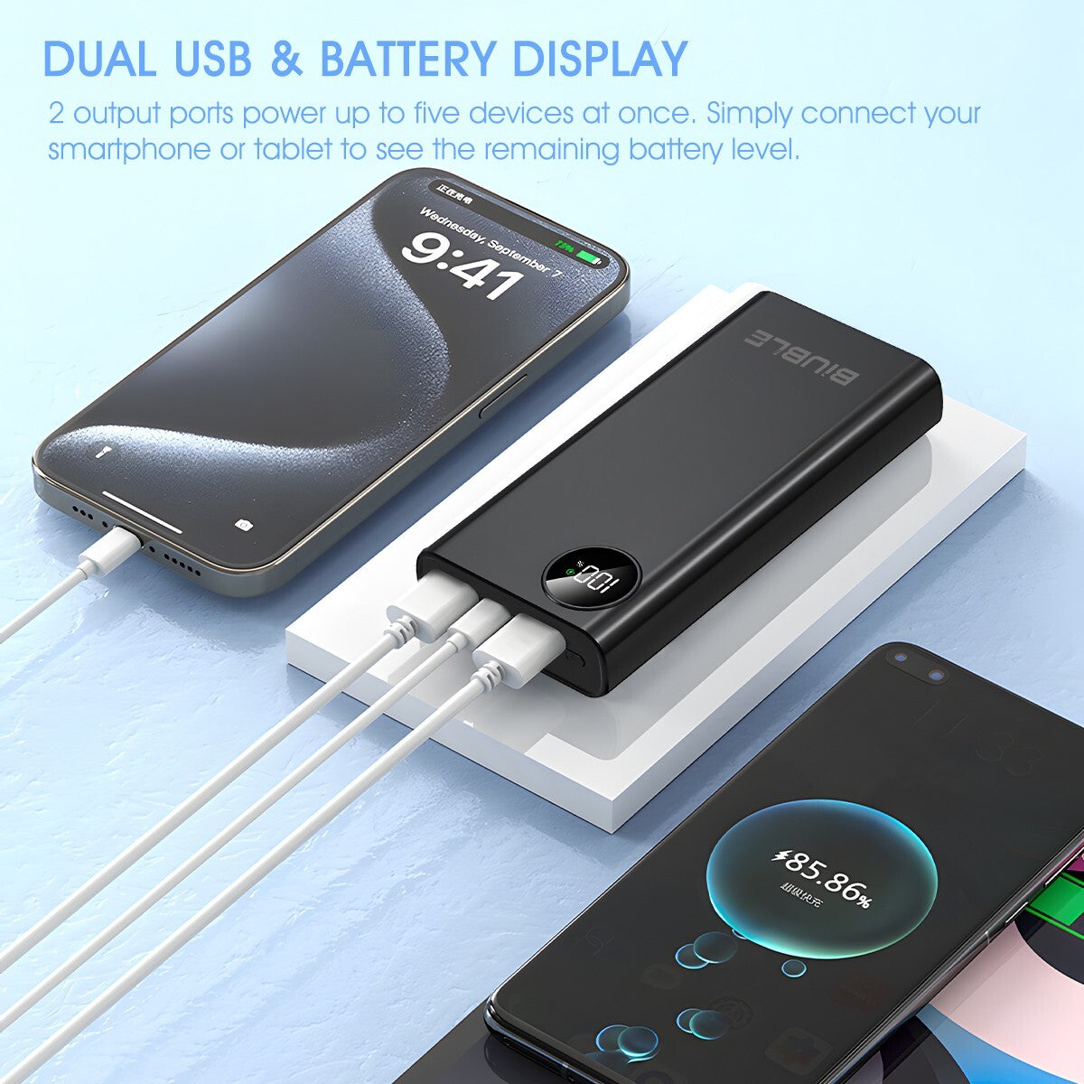 9000000mAh Power Bank Fast charger Pack USB Backup Battery For Mobile Phone
