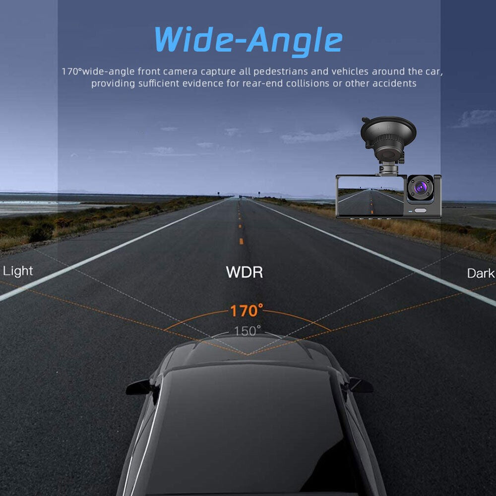 Dual Lens 1080P Car Dash Cam Recorder G Sensor DVR Front and Rear Camera Video