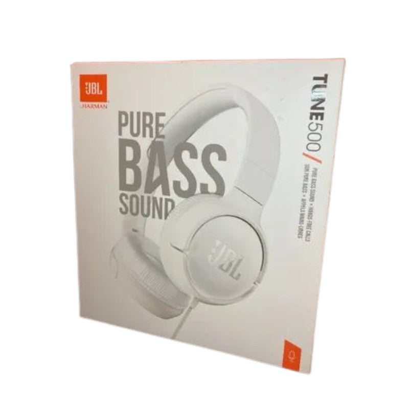 JBL Tune 500 Wired Headphones On-Ear Pure Bass with Remote & Mic - 4 Colours