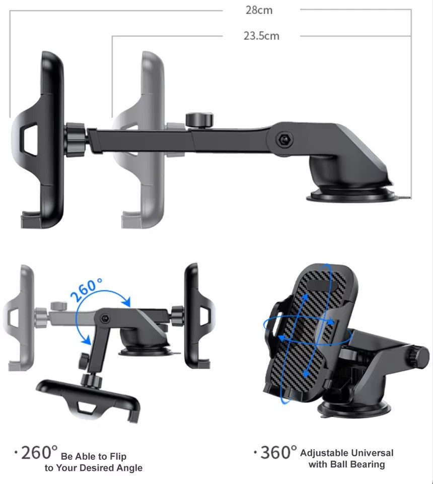 Car Phone Holder Universal Mount Mobile iPhone Windscreen Dashboard