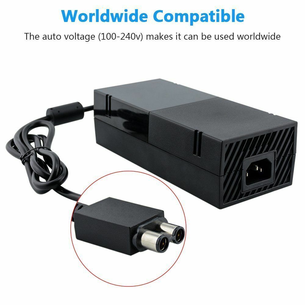 For XBOX ONE Power Supply Brick Console With AC Adapter UK Power Cable Charger