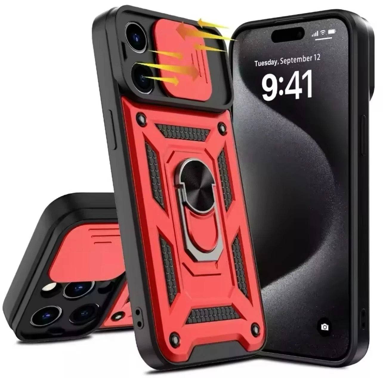 Shockproof Ring Stand Armor Case For iPhone