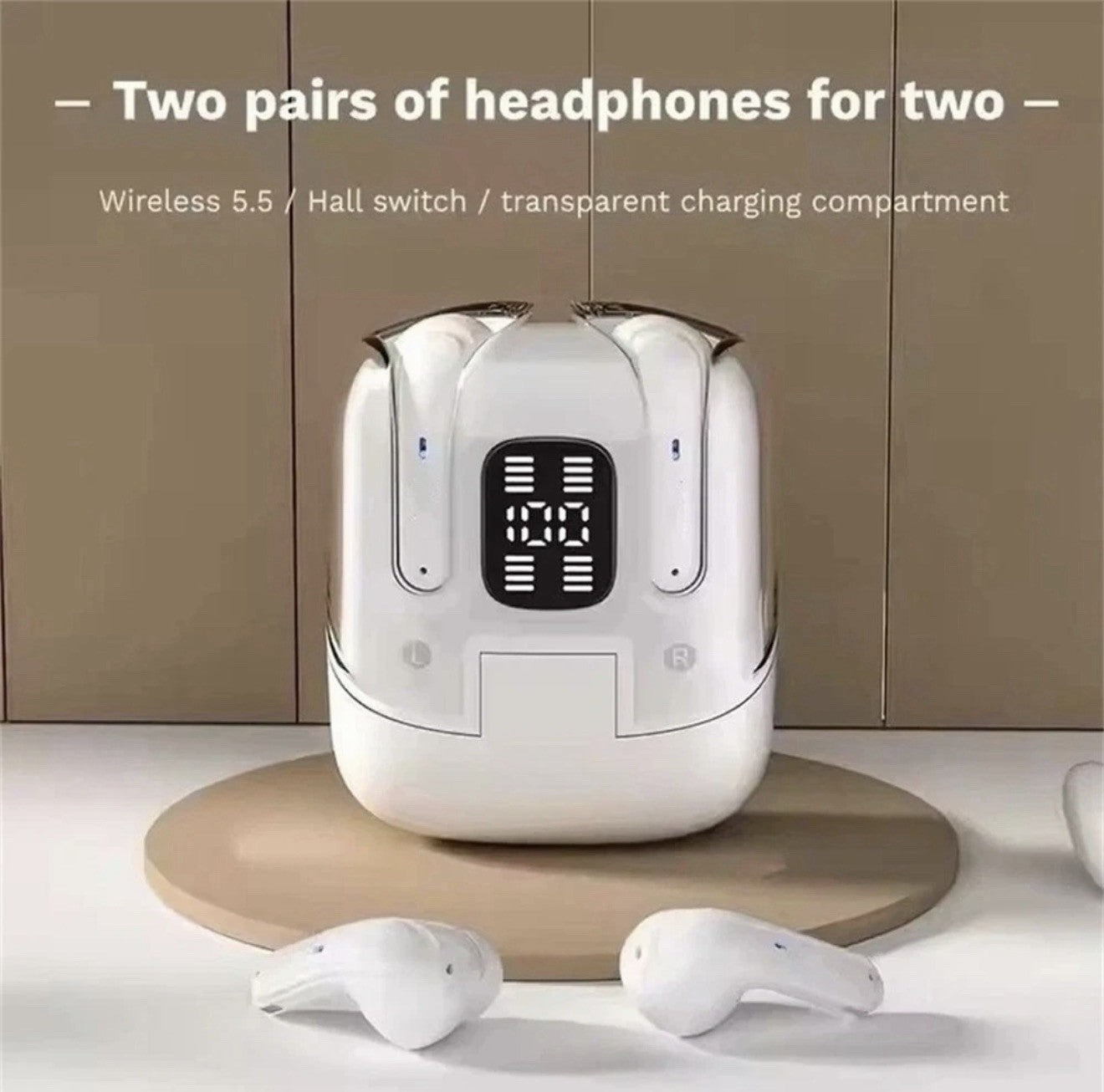 TWS Wireless Earbuds Bluetooth 5.5 Earphones 4 ENC Mics  For Android & iPhone