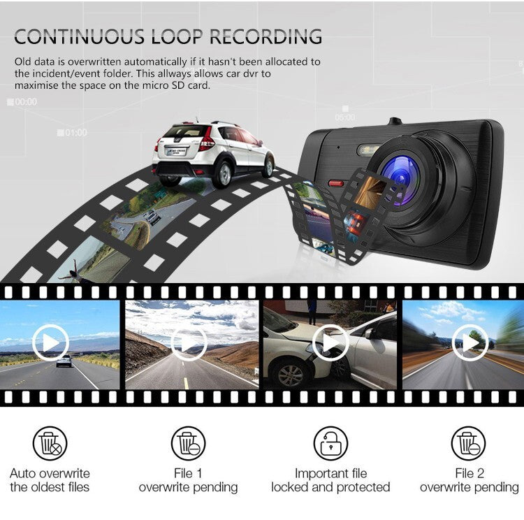 Car Dash Cam With 32GB SD Card HD 1080P LCD Dual Lens Front And Rear Camera UK