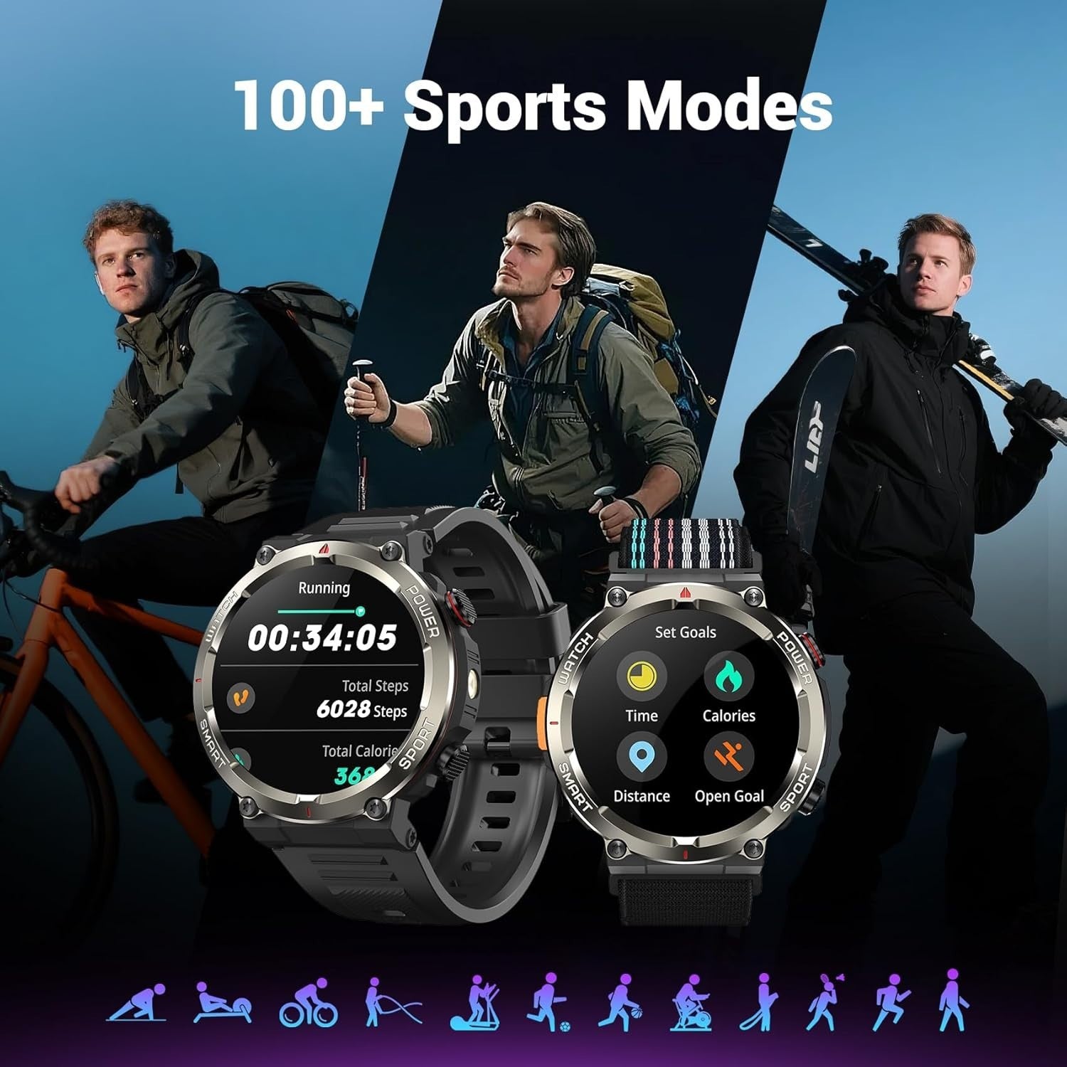 Blackview Military Smart Watch for Men (Answer/Make Calls) 1.45" Fitness Tracker