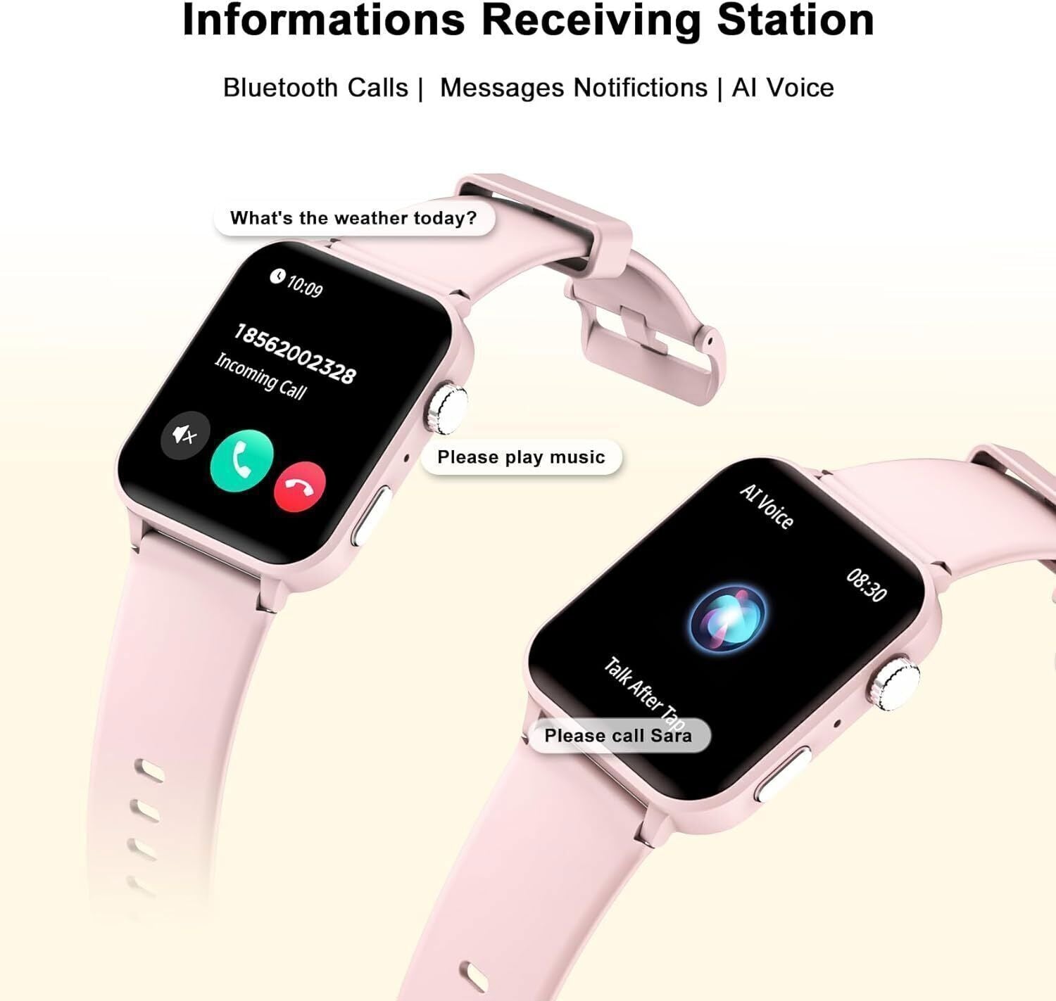 Alexa Smart Watch Women Make Calls Bluetooth Phone Call Watch For IPhone Samsung