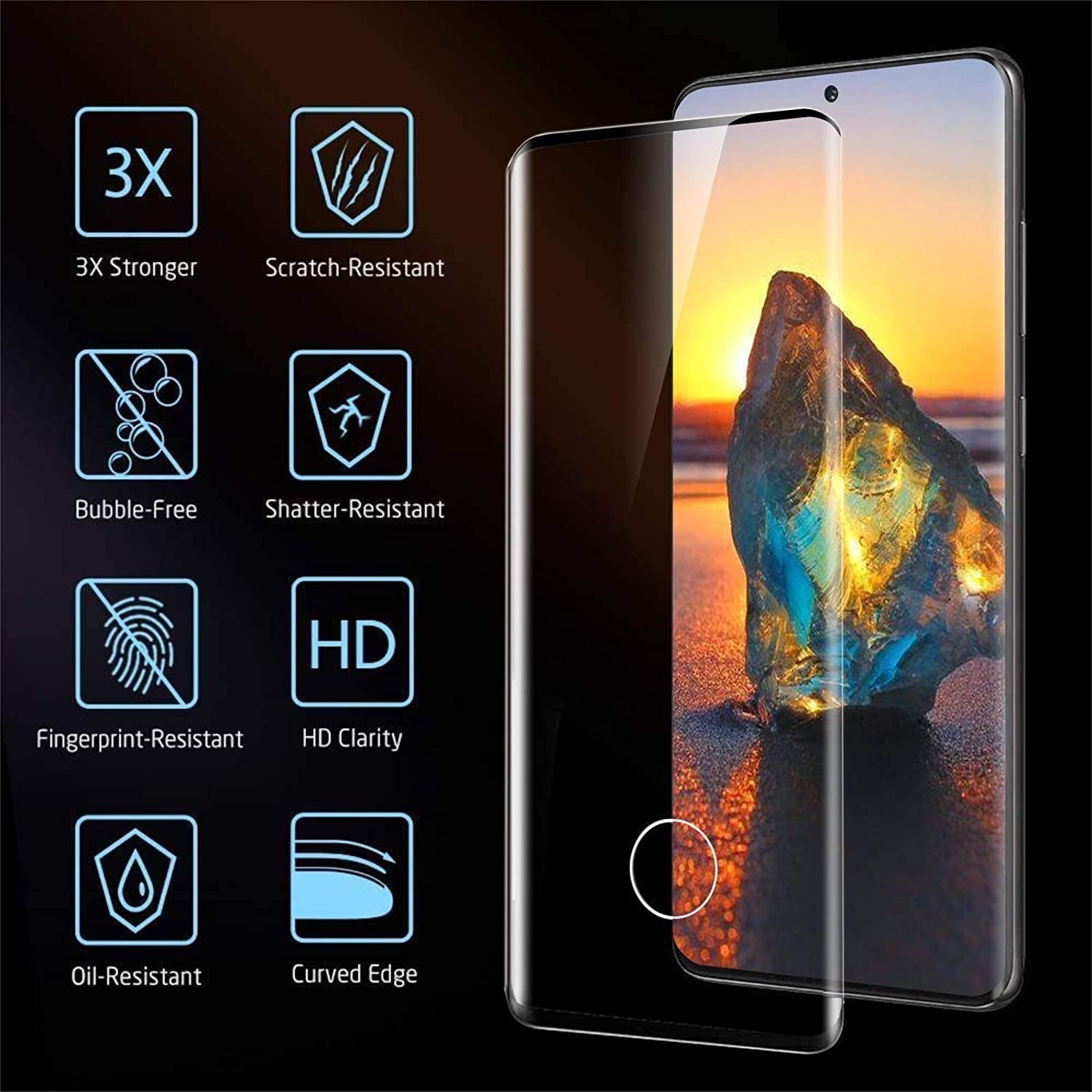 For Samsung S25 Ultra S24 S23 Ultra S22 S21 Plus Tempered Glass Screen Protector